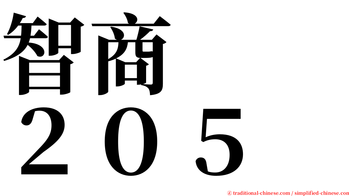 智商　　２０５ serif font